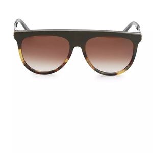 Balmain 60MM Tortoiseshell Brow Aviator Sunglasses